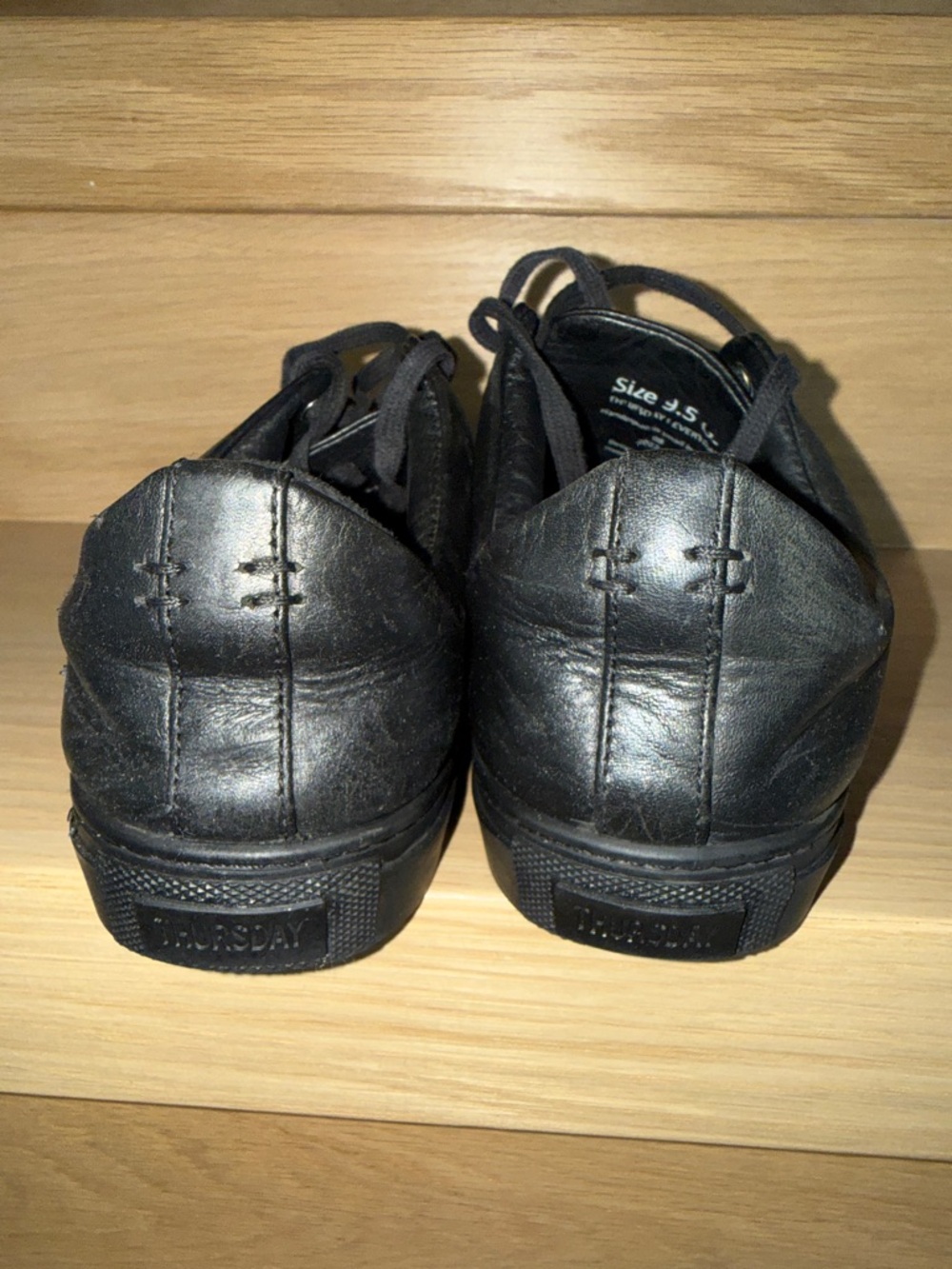Thursday Boot Company Men's Black Vachetta Leather Low-Top Sneakers Sz 9.5 - Picture 10 of 16